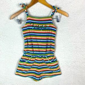 BOBOLI Girl's Striped Terry Beach Romper‎ Size 6 Sequins Pockets